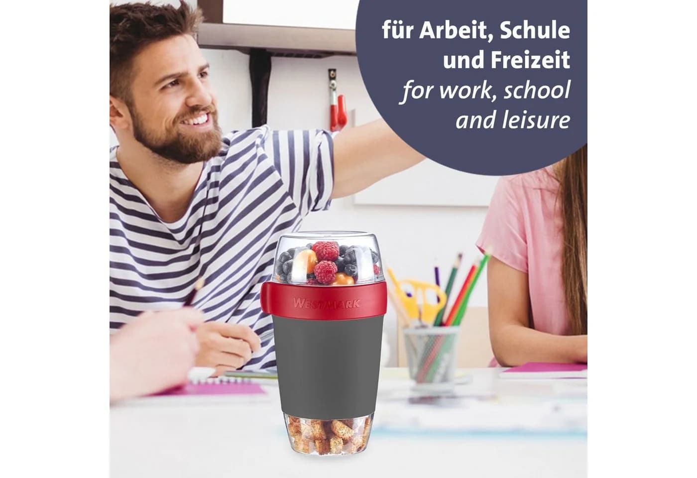 WESTMARK Mehrwegbecher Lunchpot Kunststoff 3 Fächer BPA-frei - Bild 5