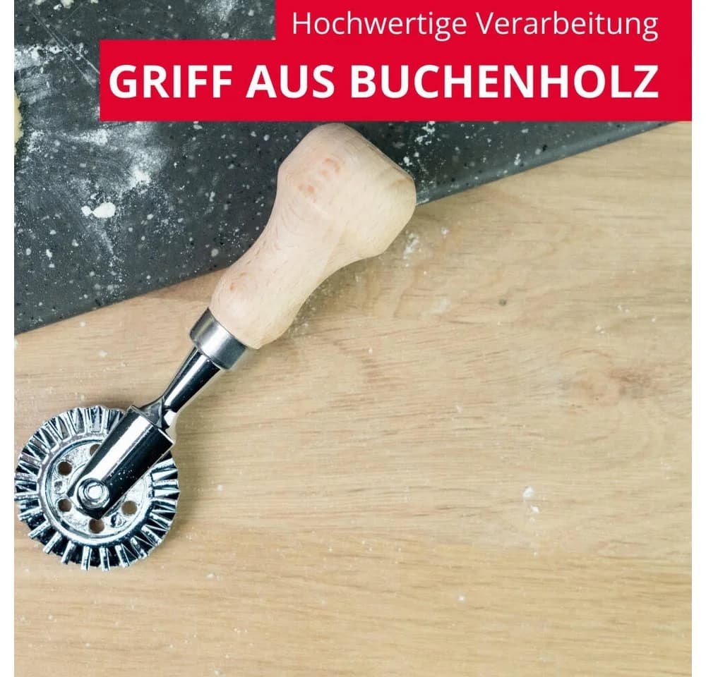 WESTMARK Teigrädchen Sofia Zink Buchenholz Silber Braun - Bild 3