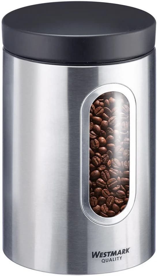 Westmark Vorratsdose mit Fenster 1800 ml Edelstahl Schwarz
