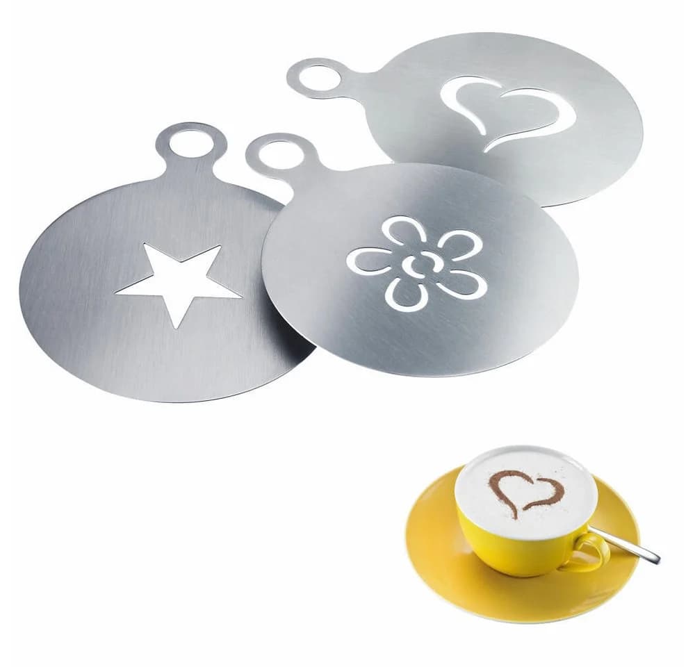 WESTMARK Motivschablone 3 Dekorierschablonen Cappuccino Silber