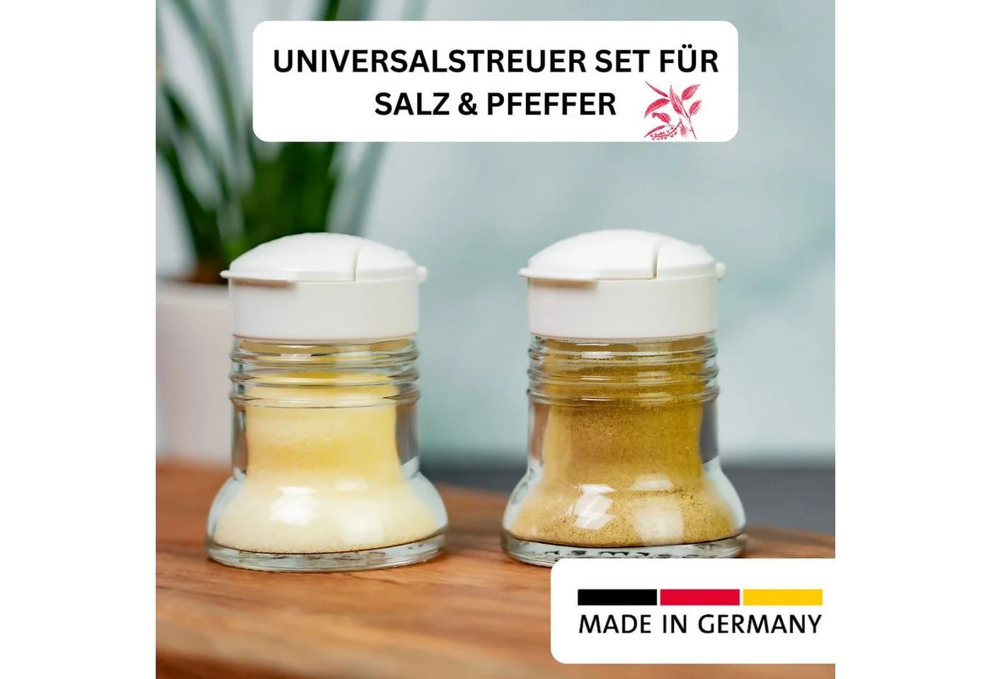 WESTMARK Universalstreuer Set Paris-Snap 2tlg Glas Weiß/Transparent