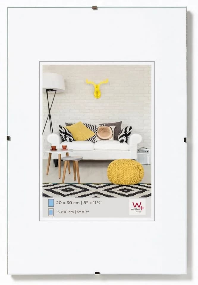 Walther Design Rahmenloser Bildhalter Klarglas Clip-Verschluss - Bild 2