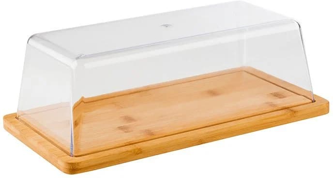 APS Servierplatte mit Haube Bambus Braun Transparent - Bild 2