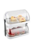 APS Buffet-Vitrine Doppeldecker Edelstahl Kunststoff Transparent Bild 1