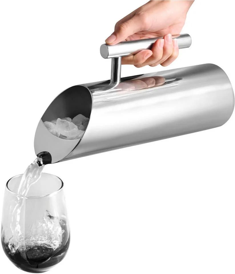 APS Wasserkanne Pitcher 1,2 Liter Edelstahl Hochglanz Silber