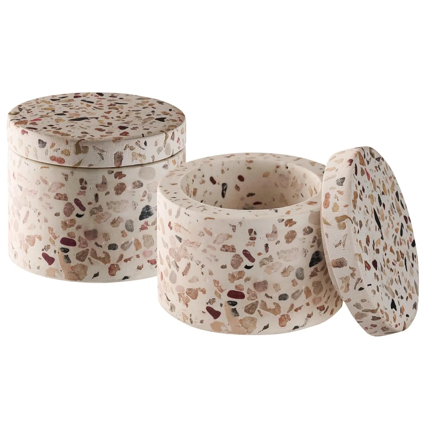 APS Butterdose 2er Set TERRAZZO Beige Steinzeug