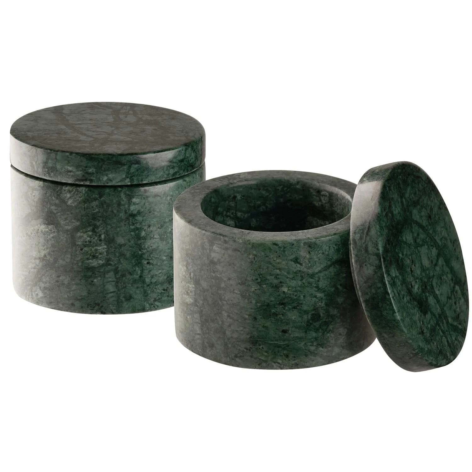 APS Butterdose 2er Set MINERA grün Marmor