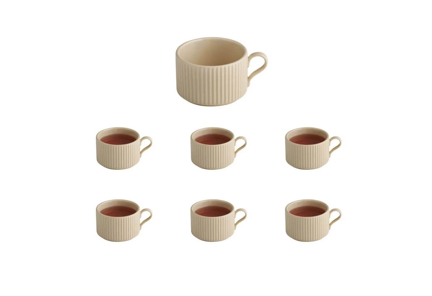 APS Cappuccinotasse THE GRID Beige 6-tlg. Porzellan - Bild 2