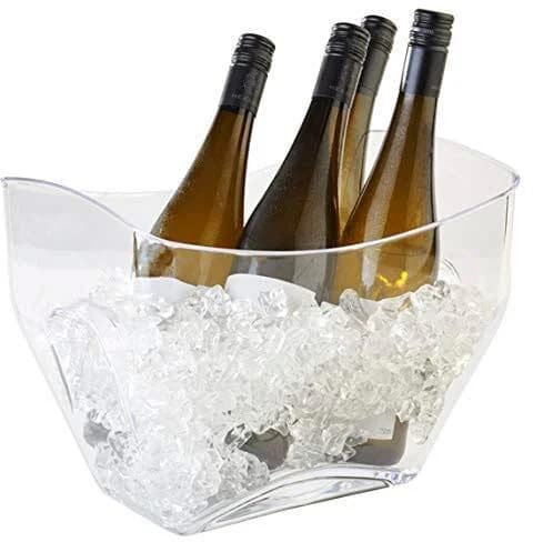 Wein- und Sektkühler aus Kunststoff, transparent, modern