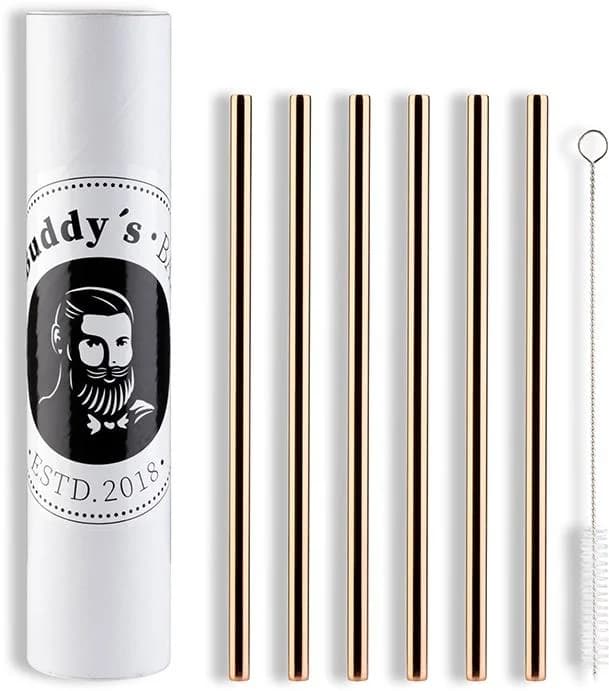 Buddy´s Bar Trinkhalme 6-tlg. Kupferfarben Edelstahl