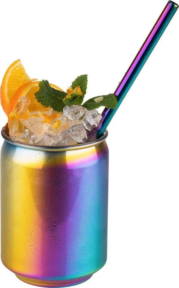 Buddy's Becher Can 4-tlg. Edelstahl Regenbogen-Design