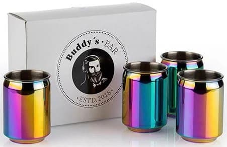 Buddy's Becher Can 4-tlg. Edelstahl Regenbogen-Design - Bild 2