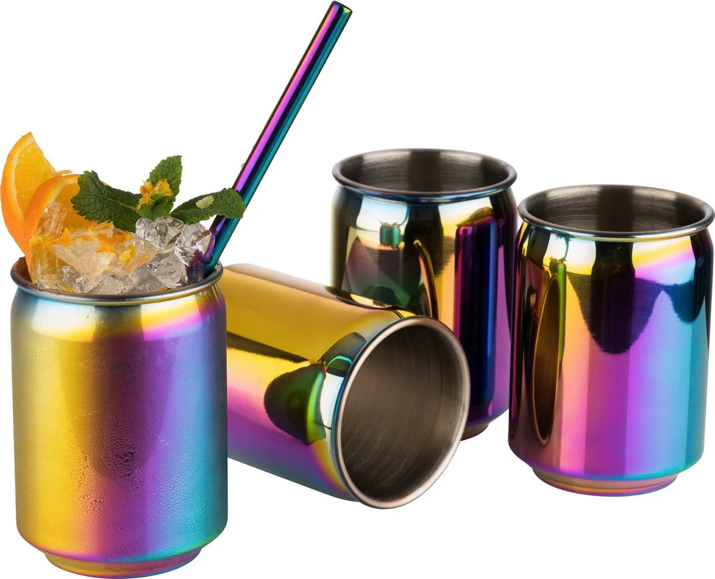 Buddy's Becher Can 4-tlg. Edelstahl Regenbogen-Design - Bild 3