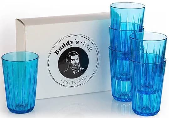 Buddy's Trinkbecher Set 6-tlg. Blau Kunststoff Tritan 300 ml - Bild 2