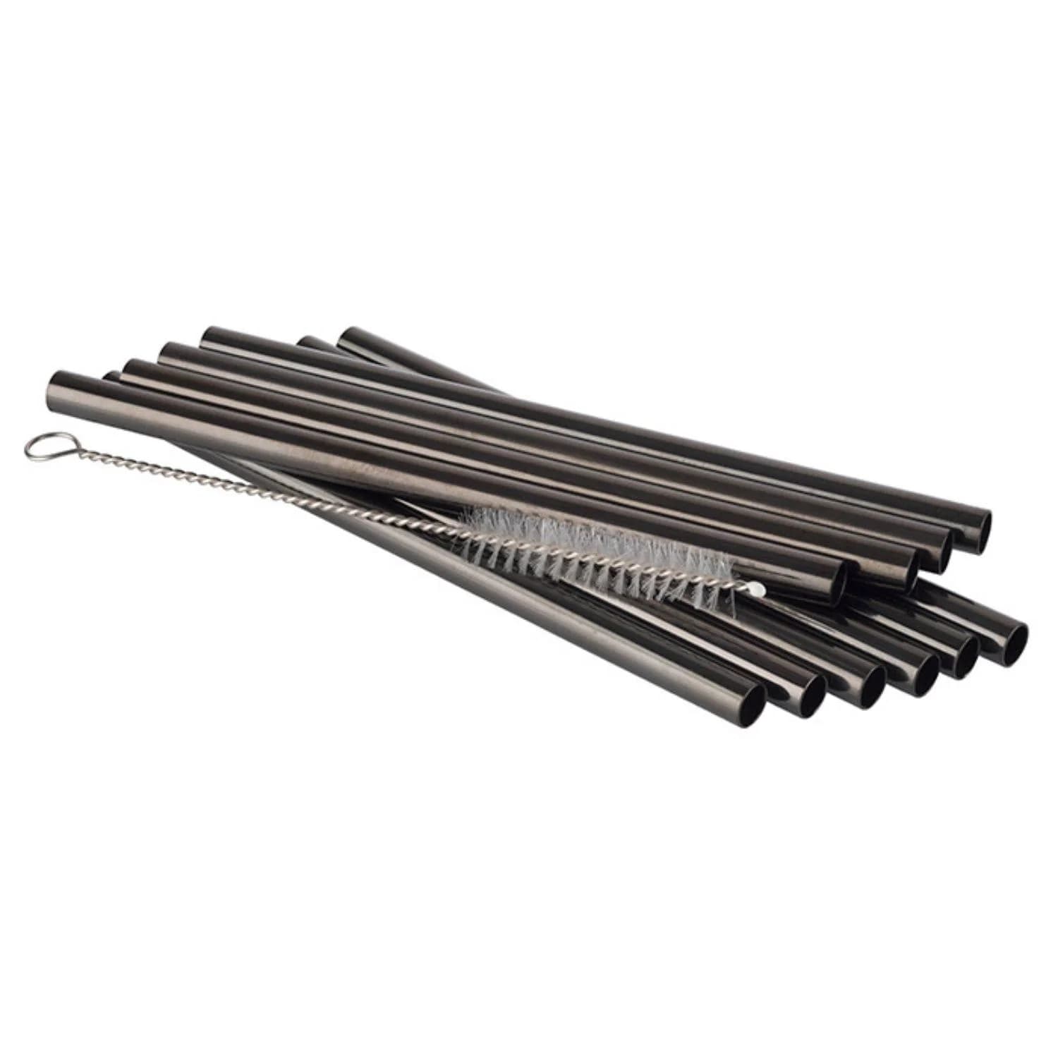 BUDDY'S Metallstrohhalme Gunmetal Edelstahl 10er-Set