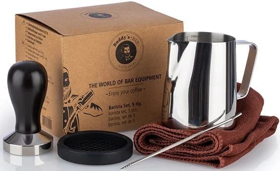 Buddy's Barista-Set Premium Tamper Milchkännchen Edelstahl
