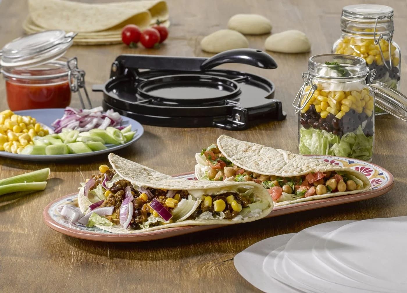 Buddy's BBQ Tortillapresse Schwarz Gusseisen Ø 20 cm