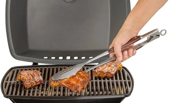 Buddy's BBQ Grillzange Edelstahl Holzoptik silber - Bild 4
