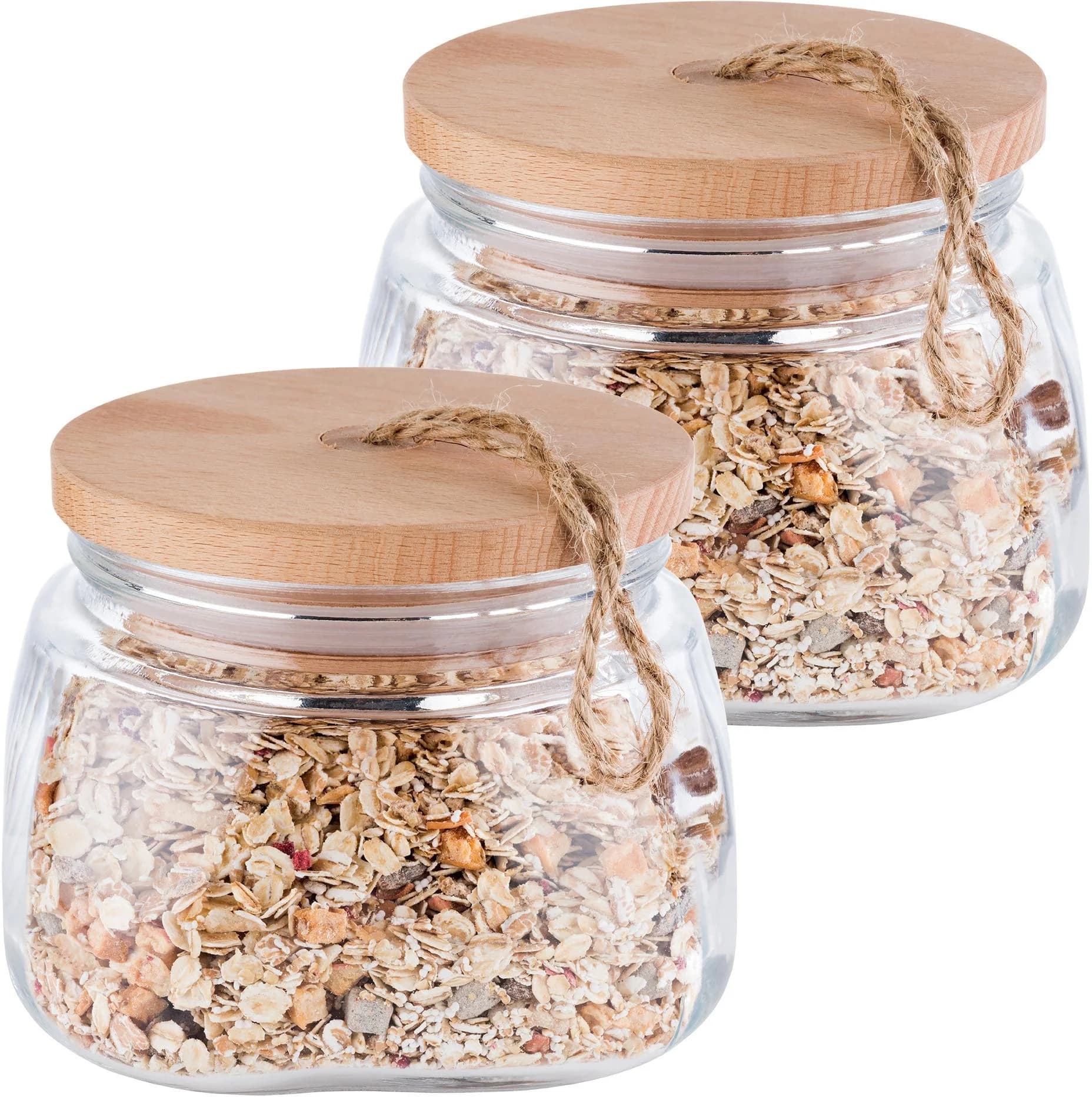 Vorratsglas APS Woody 1 Liter transparent Holzdeckel