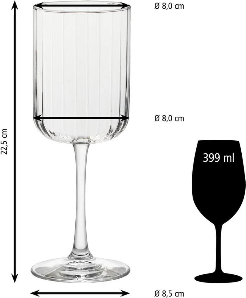 LIBBEY Weinglas Set 12-tlg. Linear Glas Transparent Modern - Bild 3
