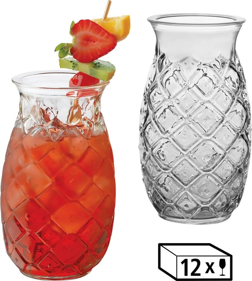 LIBBEY Cocktailglas 12er Set Tiki Ananas Design Glas Transparent - Bild 2