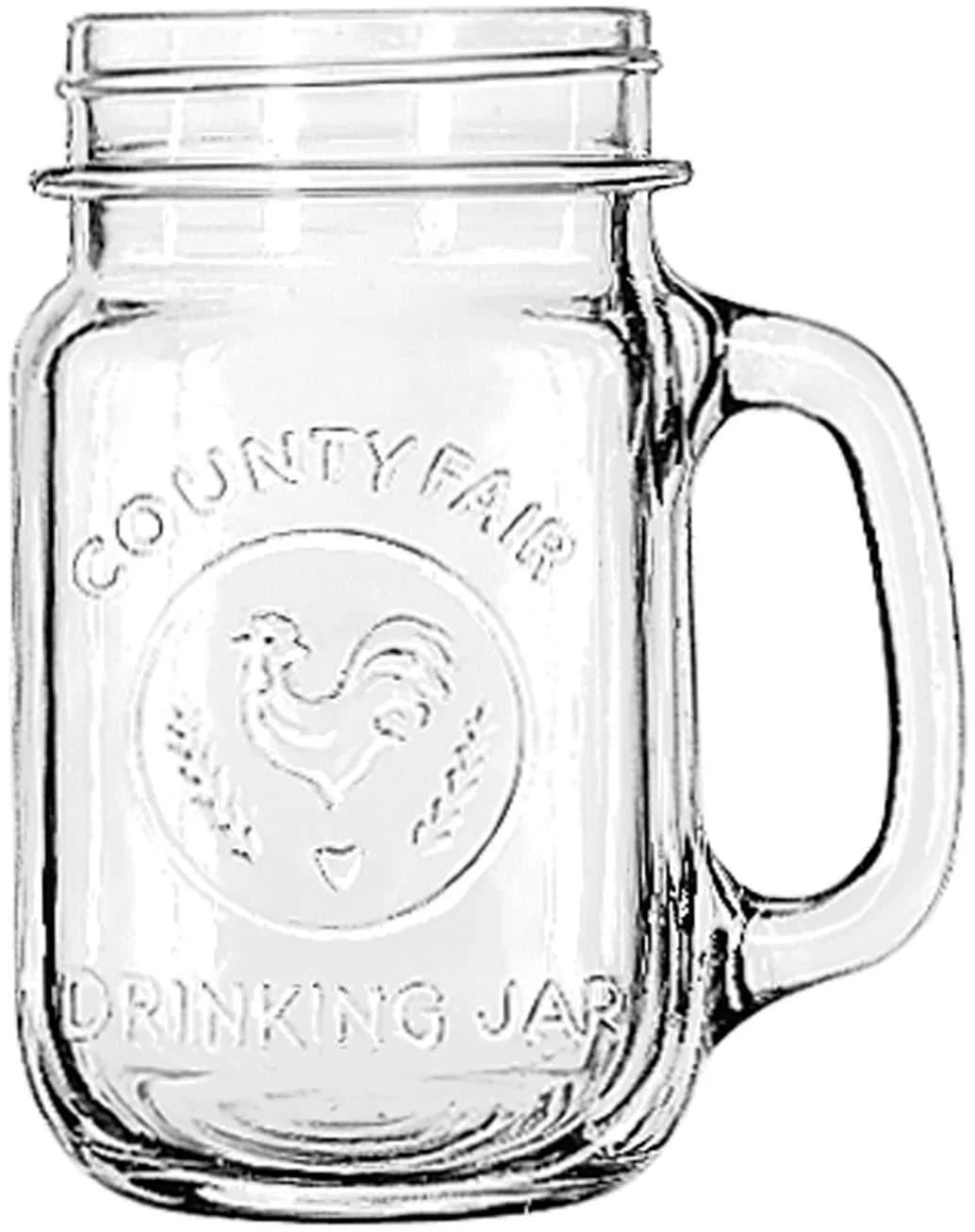 Libbey Trinkglas Set 12er Einmachglas mit Henkel transparent