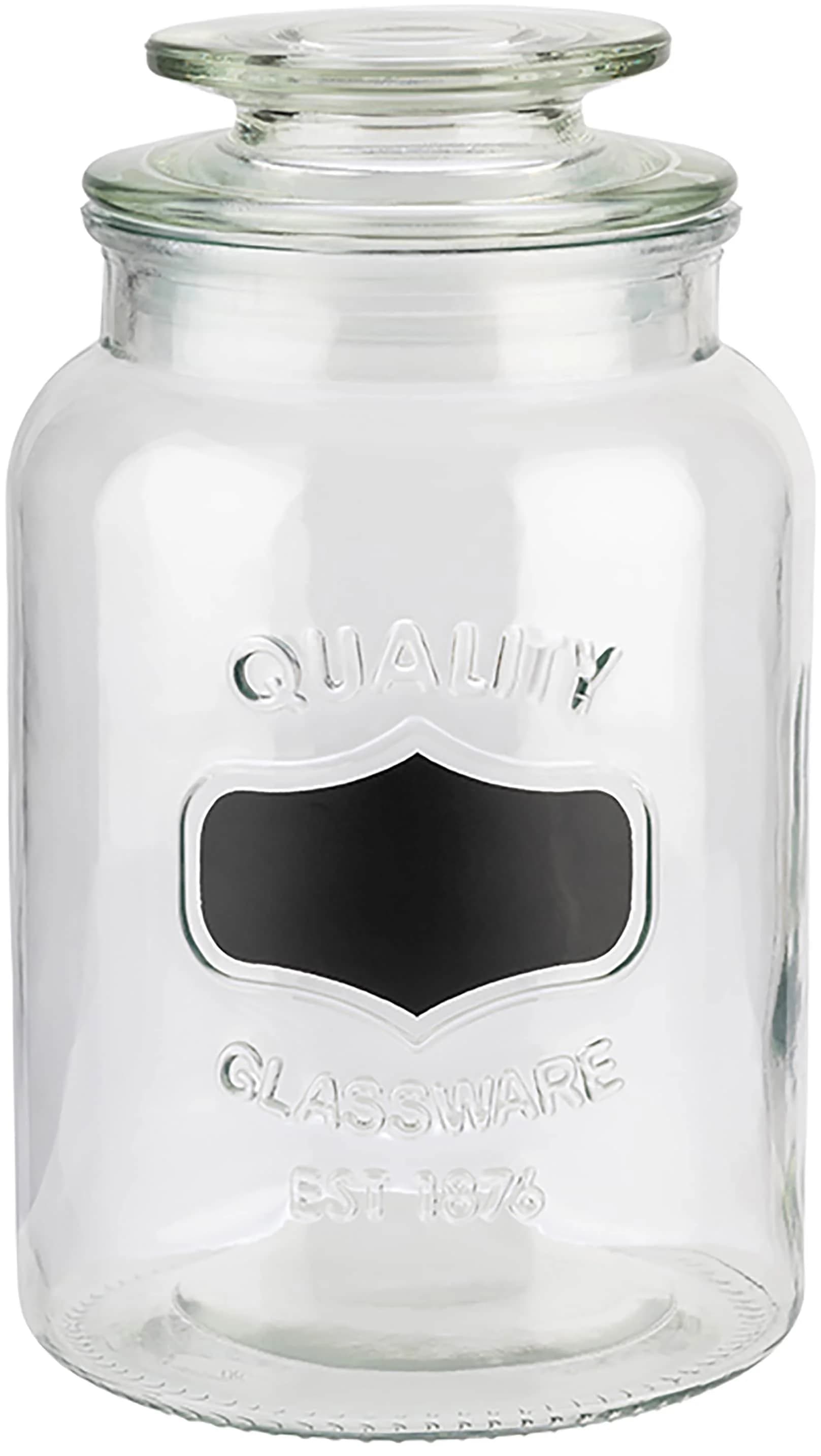 Marktkauf Vorratsglas mit Beschriftungsfeld Transparent 1,2 Liter