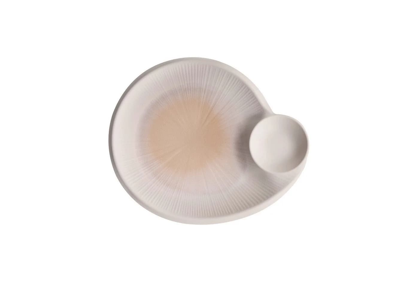 APS Teller BLUSH Melamin beige/weiß mit Dipschälchen stapelbar