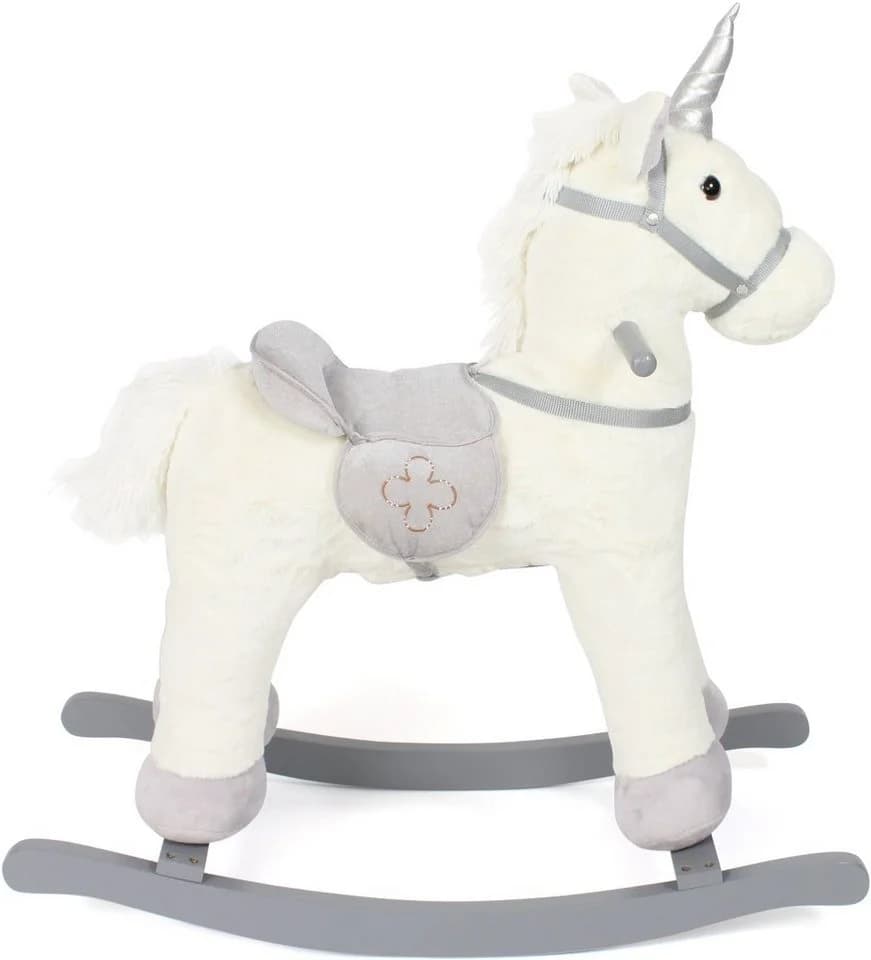 CHIC2000 Schaukeltier Einhorn Beige-Grau Massivholz