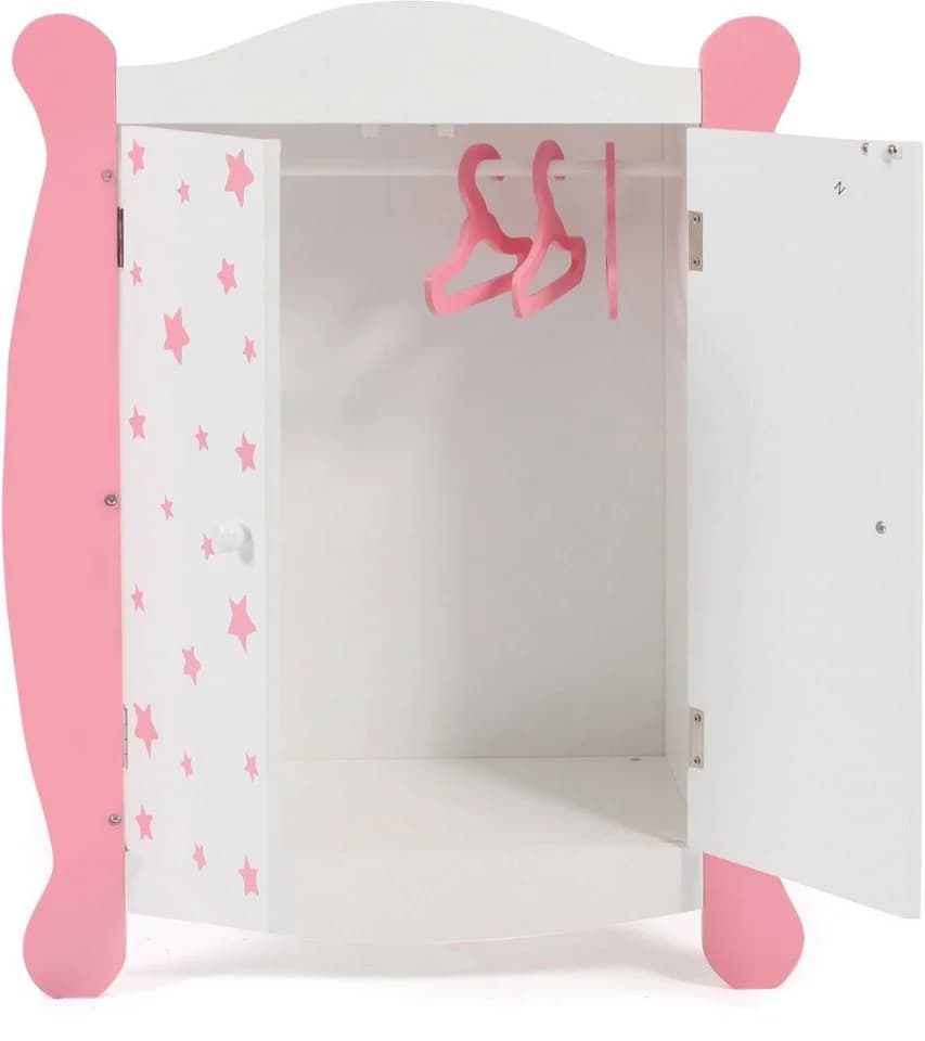 CHIC2000 Puppenkleiderschrank Stars Pink mit Stauraum