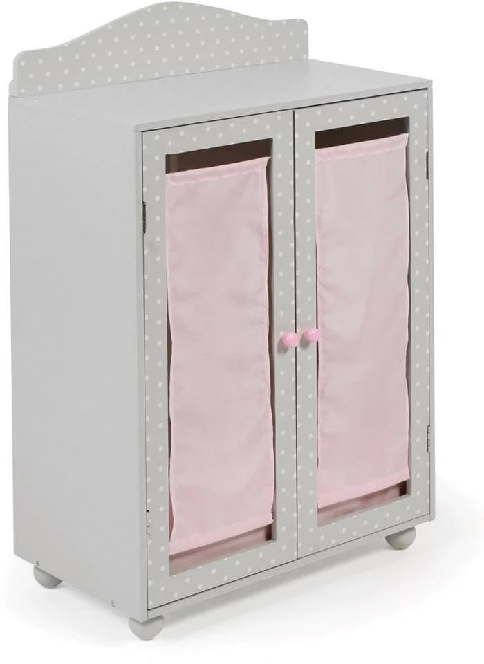 CHIC2000 Puppenkleiderschrank Puntos Grau mit Kleiderstange und Box - Bild 2