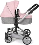 CHIC2000 Kombi-Puppenwagen Linus Grau-Rosa Set mit Babywanne und Autositz Bild 3