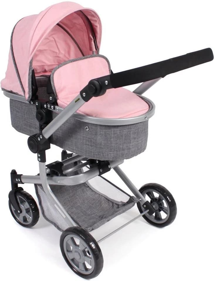 CHIC2000 Kombi-Puppenwagen Mika Grau-Rosa mit schwenkbaren Vorderrädern - Bild 2