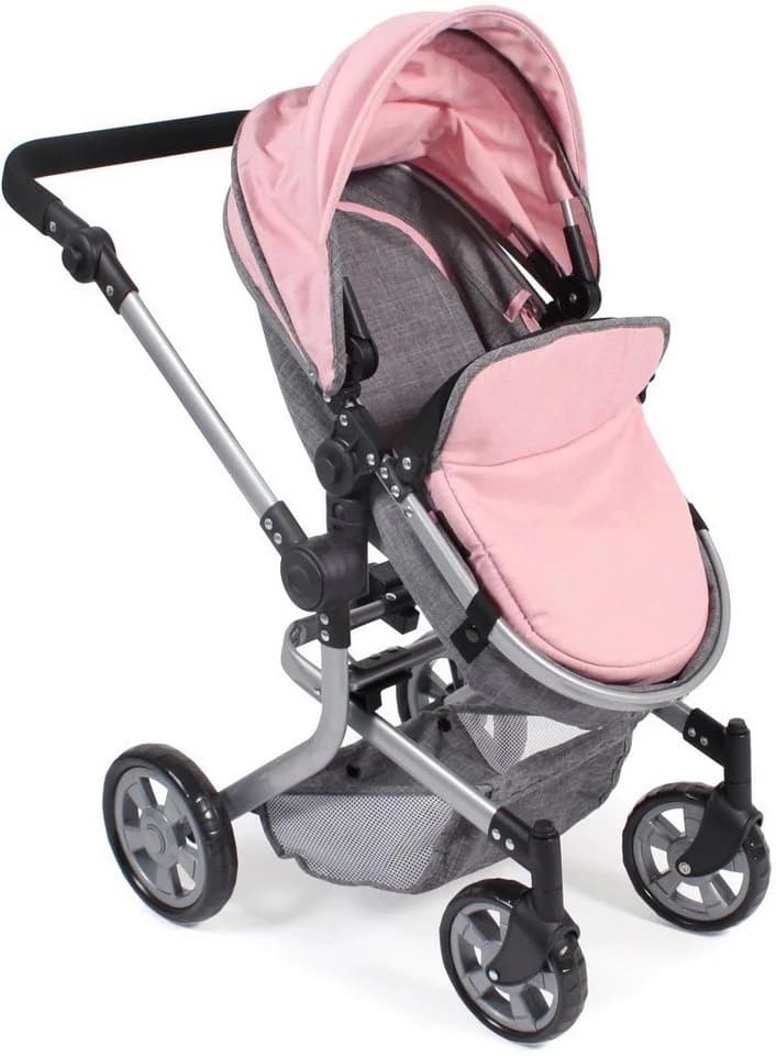 CHIC2000 Kombi-Puppenwagen Mika Grau-Rosa mit schwenkbaren Vorderrädern - Bild 3