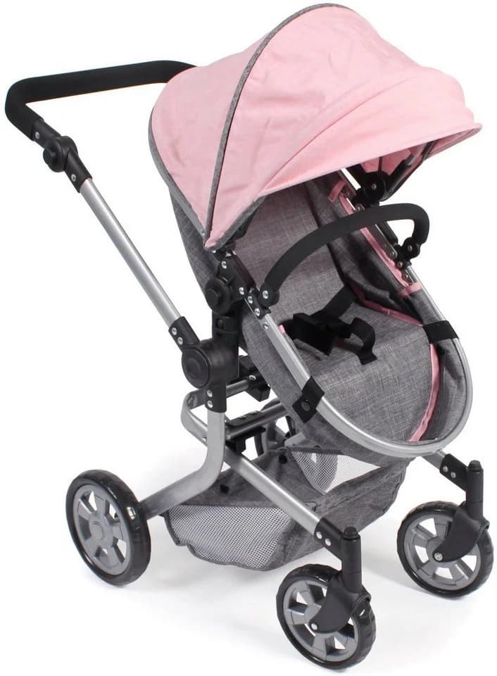 CHIC2000 Kombi-Puppenwagen Mika Grau-Rosa mit schwenkbaren Vorderrädern - Bild 4
