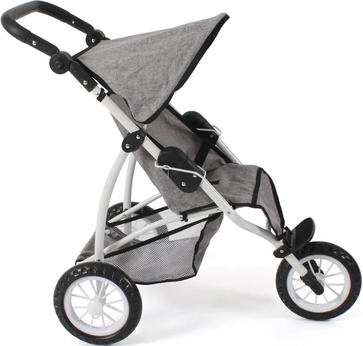 CHIC2000 Puppenbuggy Leon Melange Grau - Jogging Buggy mit Verstellbarem Griff