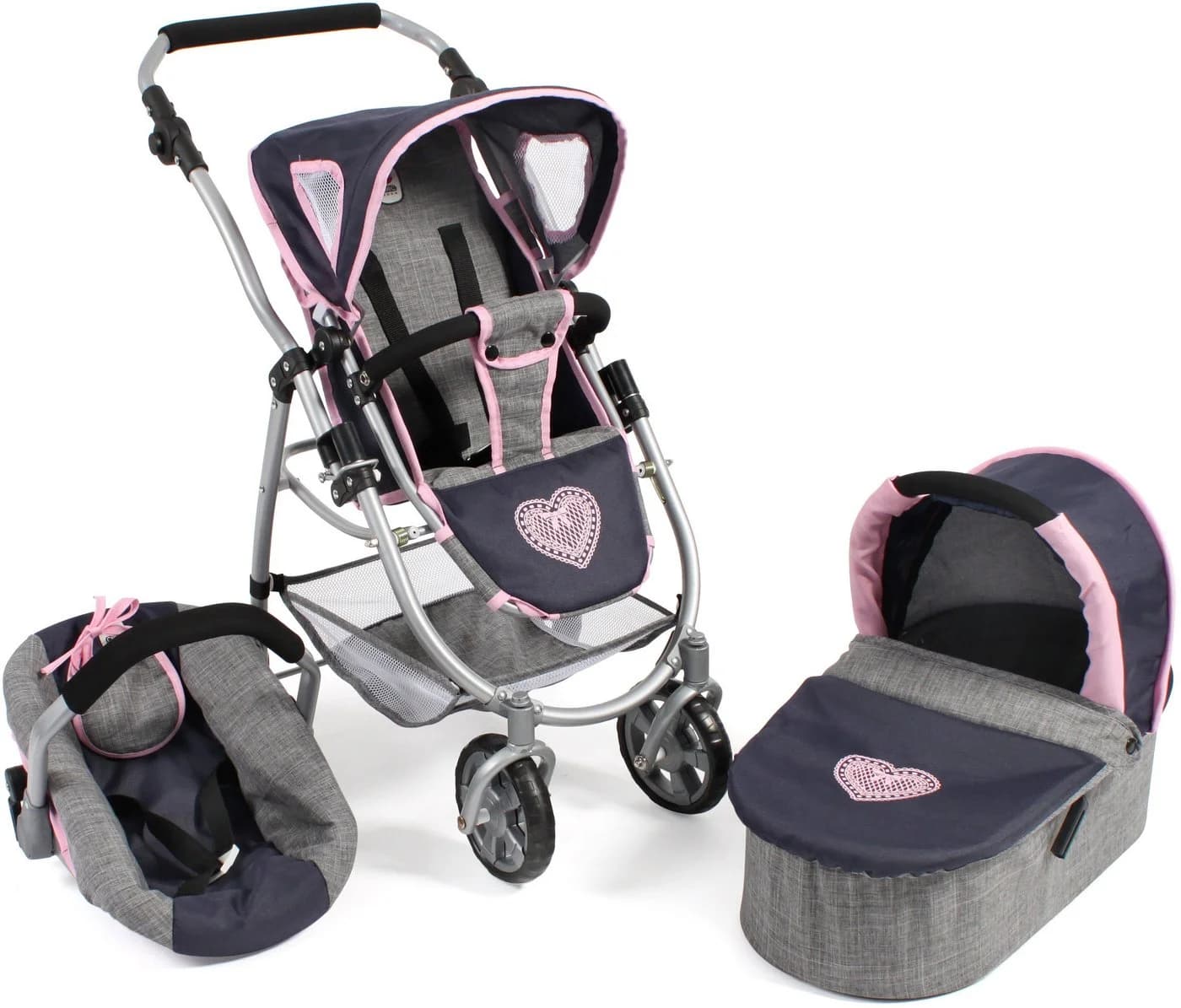 CHIC2000 Kombi-Puppenwagen Emotion All In 3in1 Grau-Navy - Bild 2