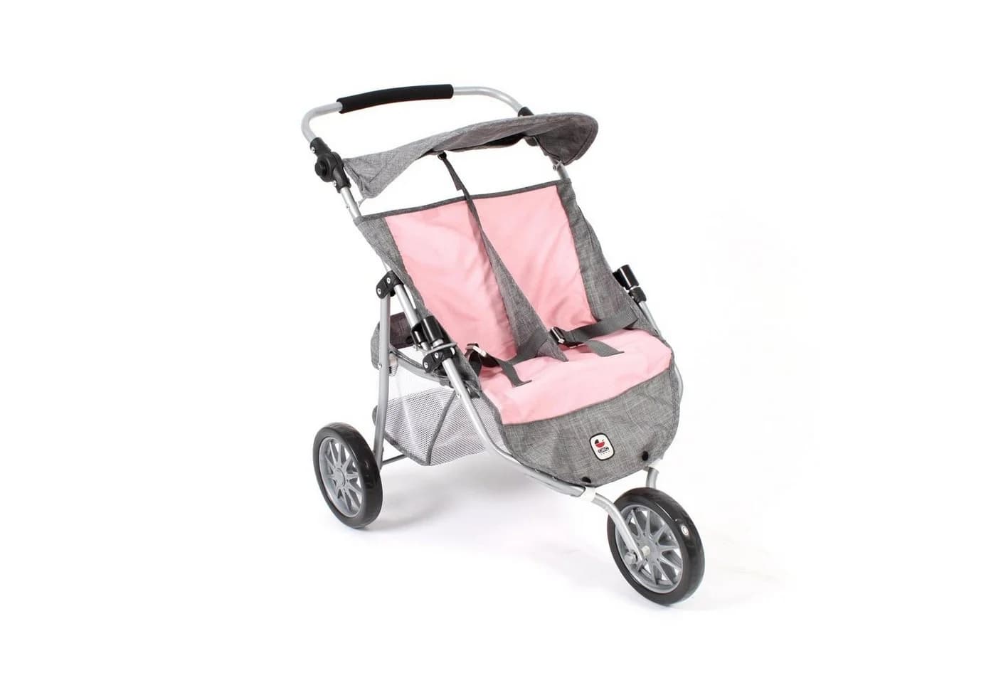 CHIC2000 Puppenwagen 697 15 Zwillings-Jogger Melange grau-rosa - Bild 2