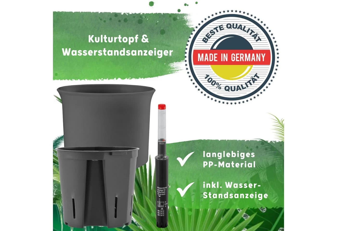 LENI Blumentopf Atlas Übertopf Kunststoff matt Weiß Starter-Set