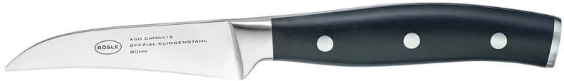 Schälmesser RÖSLE Tradition silber/schwarz 8cm Klinge - Bild 2