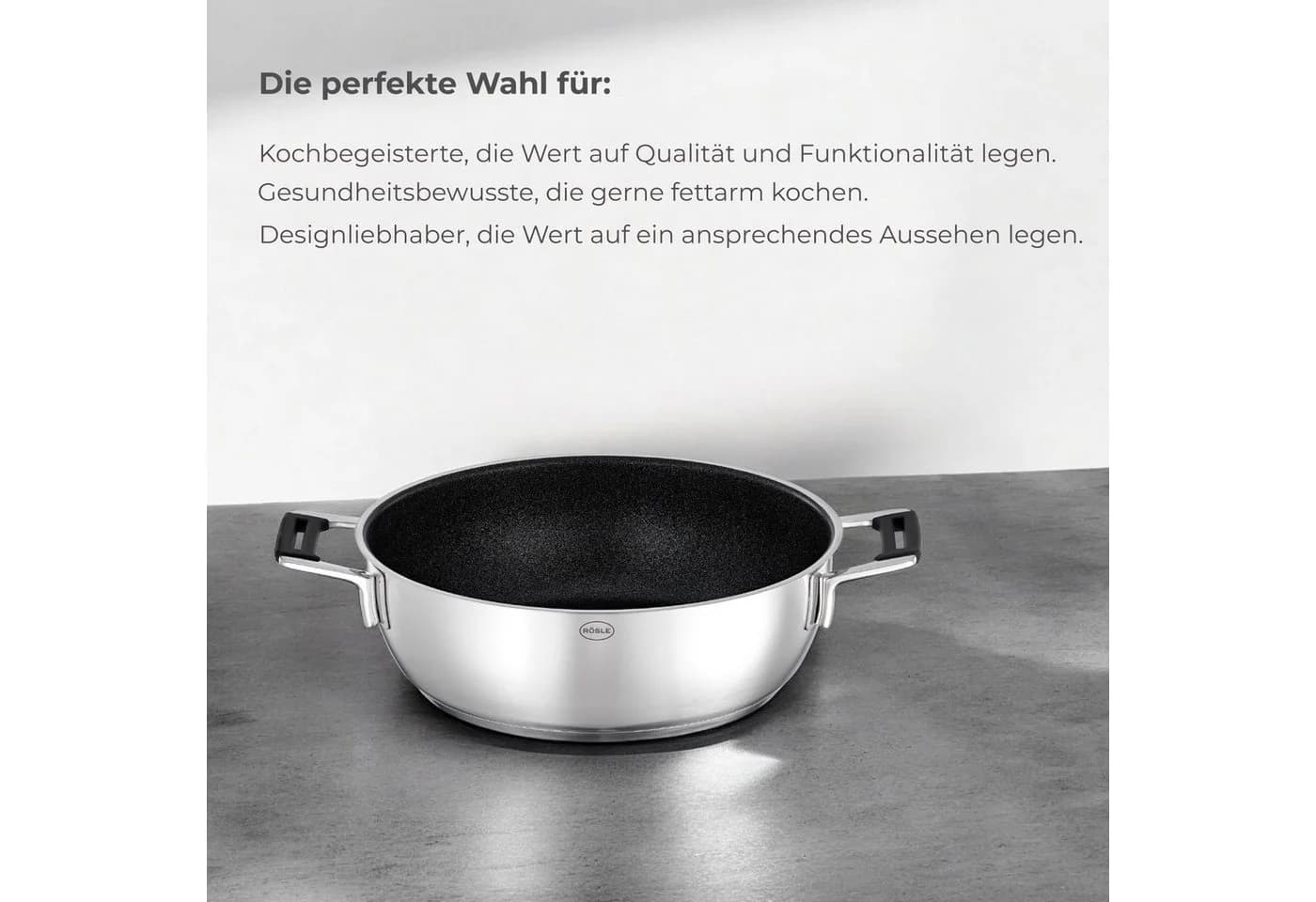 RÖSLE Bratpfanne SILENCE PRO Ø 28 cm mit Deckel ProResist - Bild 5