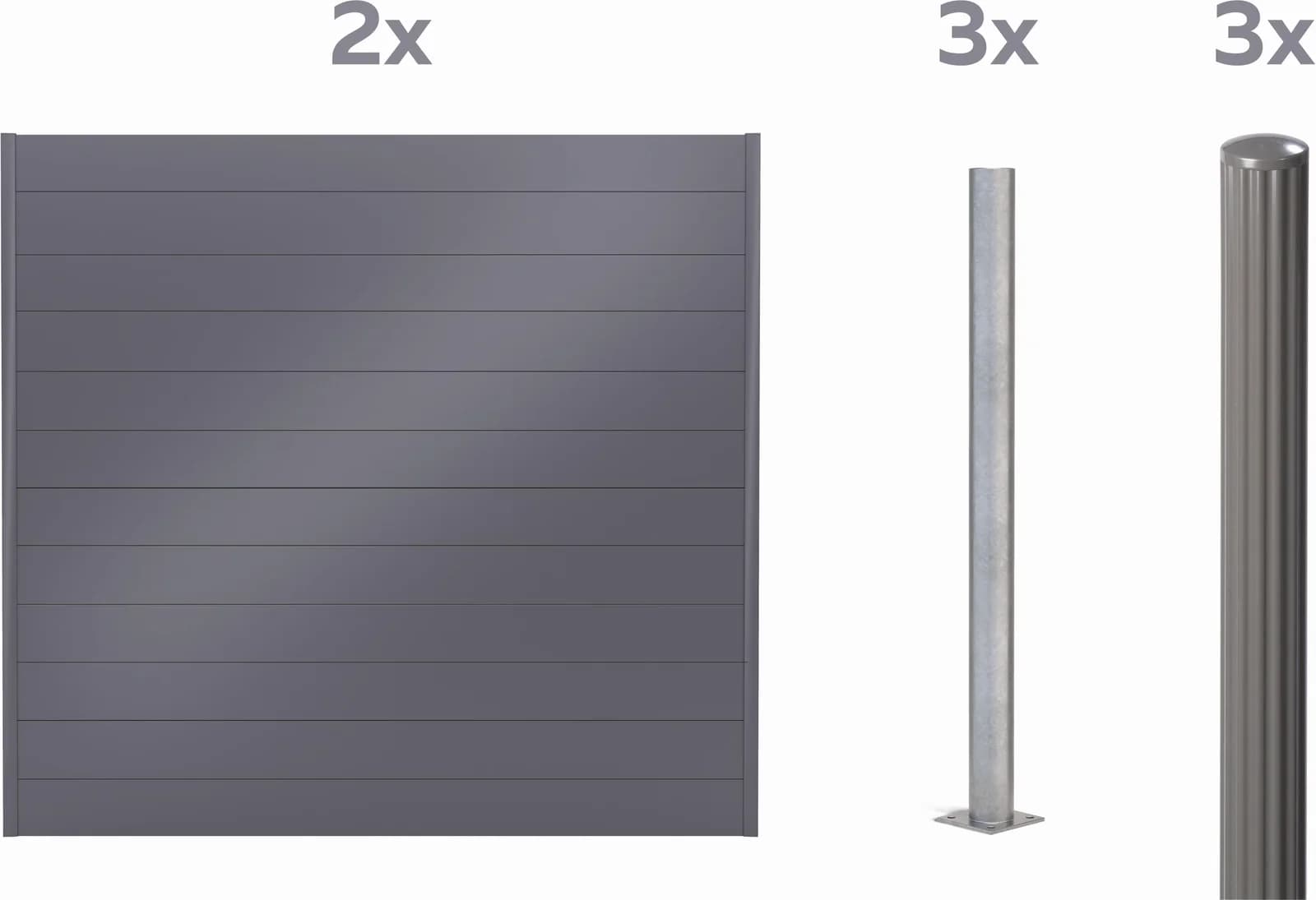 ALBERTS Dichtzaun Palitio Aluminium umbragrau 180 cm