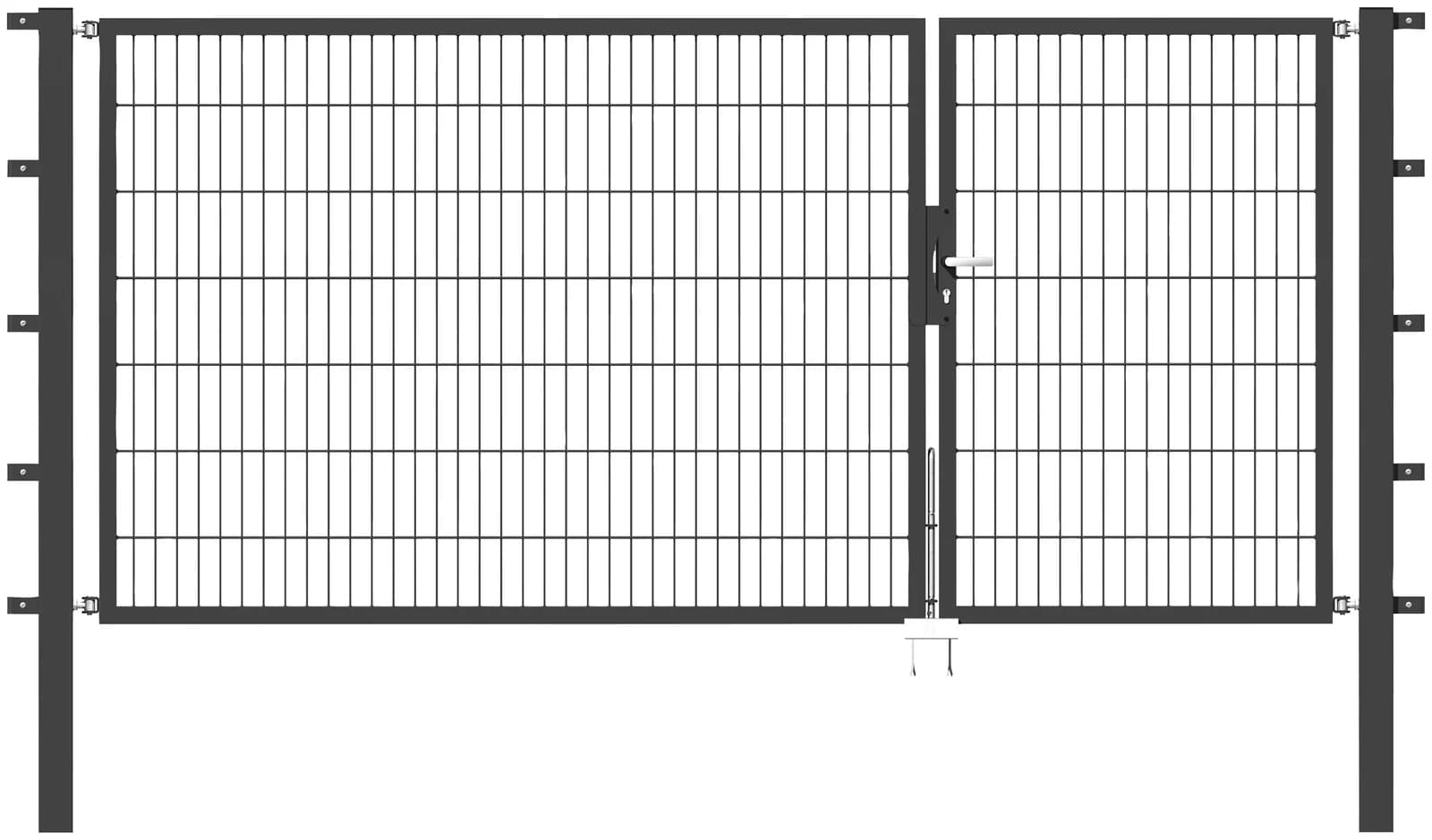 Zaundoppeltür ALBERTS Flexo Anthrazit Stahl 300 cm