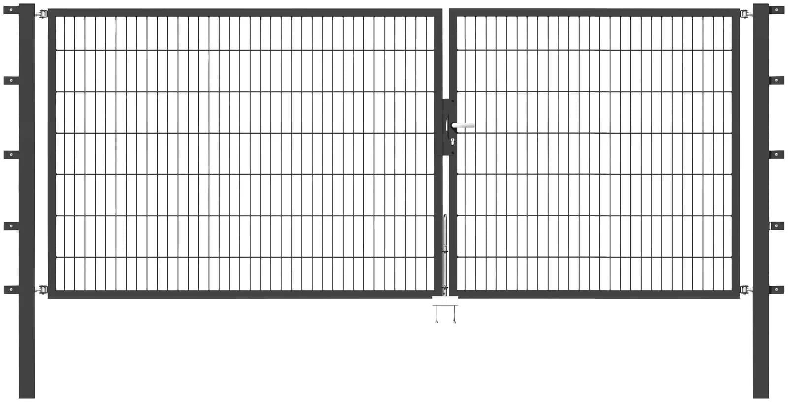Zaundoppeltür ALBERTS Flexo Anthrazit 350 cm Stahl