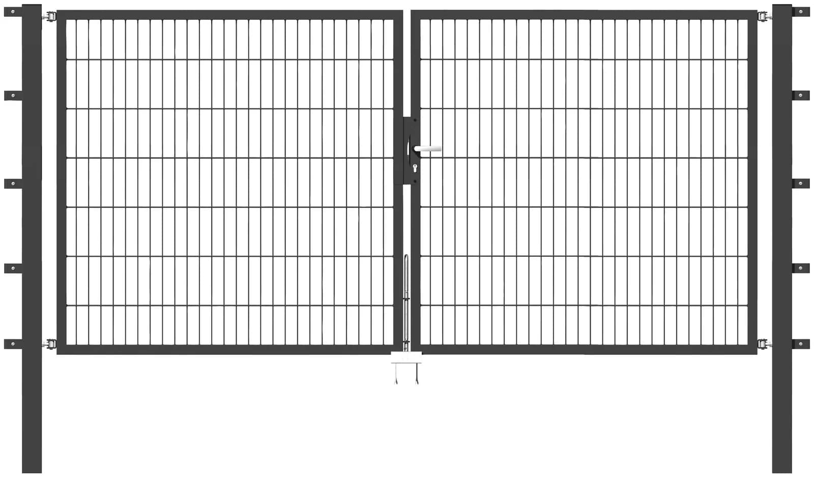Zaundoppeltür ALBERTS Flexo Anthrazit Stahl 300 cm