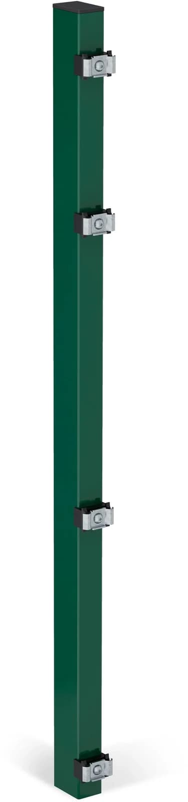 Zaunpfosten ALBERTS 60x40 mm für Doppelstabmattenzaun Grün Stahl