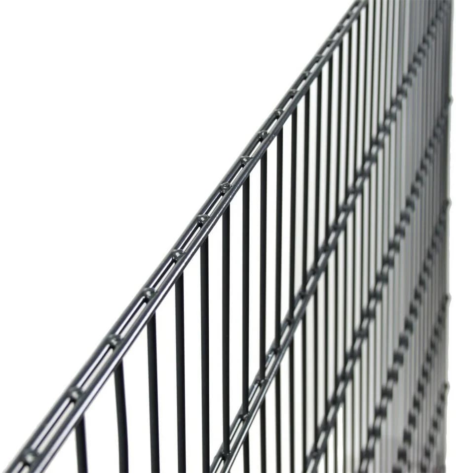 ALBERTS Doppelstabmattenzaun Grundset Anthrazit 120 cm Stahl - Bild 4