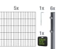 ALBERTS Doppelstabmattenzaun Grundset Anthrazit 120 cm Stahl Bild 5