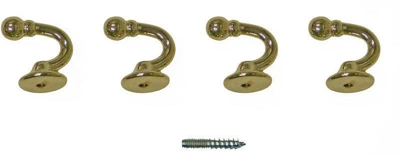 INDEKO Raffhaken Set 4-tlg. Rund Gold Messingantik Metall
