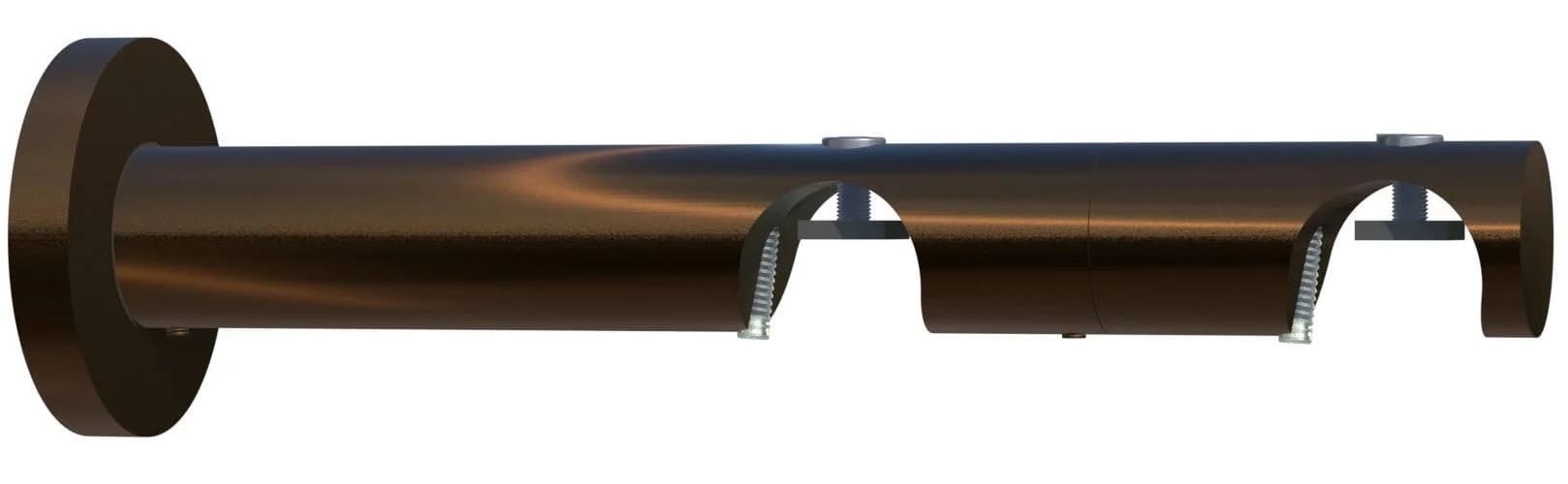 Indeko Kombiträger 20mm Metall Bräunlich-Bronze für Vorhangstangen